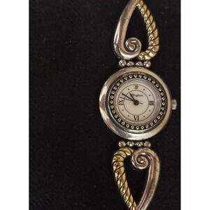 Brighton Charleston Womens Silver Tone Gold Tone Quartz Bracelet Watch